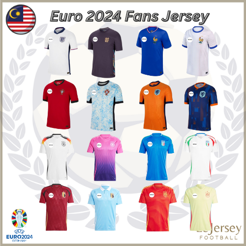 READY Euro 2024 National Team Germany England France Portugal Netherlands Belgium Italy Spain Home Away Kit Euro Cup 2024 Football Jersey for Men Women Jersi Murah Bola Sepak Portugal Kualiti Baik Laz...