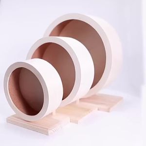2026 Mute Wooden Hamster Exercise Wheel With Bracket Cork Pad Silent Roller for Golden Bear Hamster