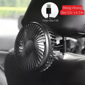 Quạt ÔTô Làm Mát Ghế Sau Chân USB Quạt 2 Đầu Xoay 360° Điều chỉnh-Tốc Độ Dễ Dàng-Chất liệu Bền Đẹp