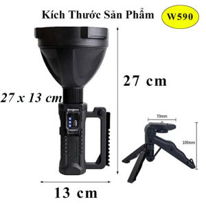 [BẢO HÀNH 12 THÁNG]Đèn pin siêu sáng W591 W590  đèn pin cầm tay siêu sáng chiếu xa 1000m chống nước tích hợp sạc dự phòng dung lượng 8000mAh