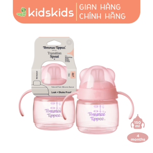 Bình tập uống nước có vòi mút chống tràn chống sặc Tommee Tippee Soft Spout 150ml cho bé từ 4 tháng – Hồng
