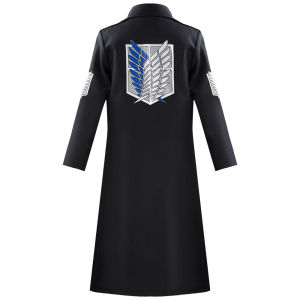 Anime Attack On Titan Coat Cloak Freedom Wing Cosplay Costume For Women Men Long Black Trench Coat