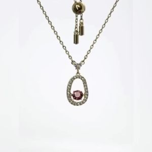 56 Swarovski CARITI Red Bean Shape Necklace No Fade Sterling Silver Necklace Pearl Necklace Womens Jewelry Sister Necklace Simple Necklace Womens Necklace Chain