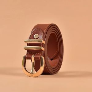 BeauToday Belt Women Cow Leather Horseshoe Buckle Sewing Retro Designer Ladies Jeans Dress Waistband Handmade 910052026