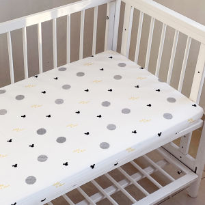 Homepeas® Baby 100% Cotton Bedsheet Newborn Cot Fitted Sheet Crib Mattress Cover Washable Mat