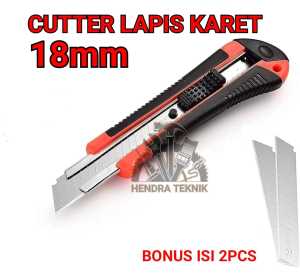 PISAU SILET CUTTER BESAR 18MM MURAH KATER BODY PLASTIK LAPIS KARET MURAH UTILITY KNIVE BONUS 2PC ISI