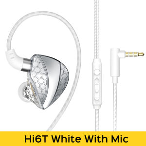 QKZ Hi6T Original In Ear Wired Earphone 3.5mm Dynamic Monitor Headphone With Mic Sports HiFi Heavy Bass Noise Cancelling Headset