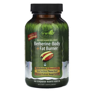 Irwin Naturals Blood Sugar Balance Berberine-Body + Fat Burner 56 Liquid Soft Gels 28 Servings Metabolic support