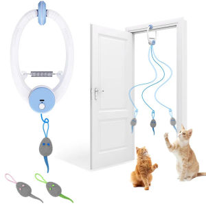 Electric Hanging Door Mouse Teasing Cat Stick Elastic Clip Door Swing Hanging Jumping Cat Interactive Toy ReliefSupplies