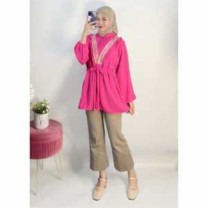 Kemeja Cringle Premium Renda Depan IB36 80 NONYFASHION