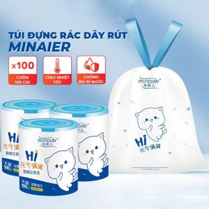 [1 cuộn 100] Túi đựng rác có quai xách 45x50cm tự phân hủy loại dày tiện dụng sạch sẽ thông minh N147