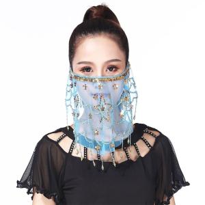 Decorated Elastic Face Cover For Stage Presentation Themed Motion Cosplay Breathable Quick Wear Accessory