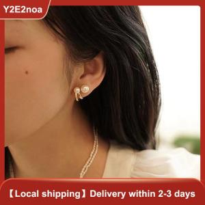 【Y2E2noa】 2021 Korean Luxury Earrings for Women Fashion Simple Stud Ear Clip