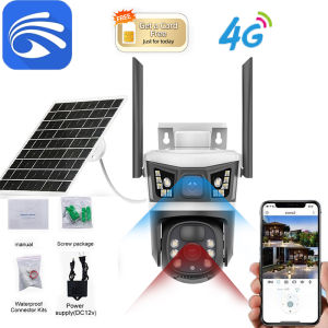 Yoosee CCTV Tenaga Surya 2 Lensa 2 Layar Konsumsi Daya Rendah 20000mAh Alarm Deteksi Manusia AI cctv sambung hp jarak jauh