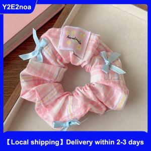 【Local shipping】 Elegant Print Lace Edge Wide Scrunches For Women Girls Sweet Hair Tie Cute Exquisite Hair Band Fashion Hair Accessories Gifts