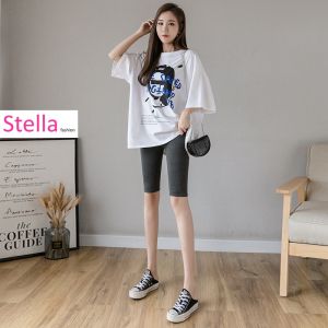Stella Fashion High Waist Modal Cropped Leggings Half Length Safety Pants Leggings Women Plus Size Slimming Middle Pants