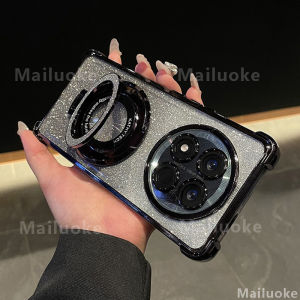 For Honor X9C X9D X9B X9A 5G Case Honor X9C Smart Clear Jelly Shockproof Case with Camera Lens Protector Glitter Magnetic holder for cellphone Business Style Transparent All-inclusive Edge Anti-fall Soft Case