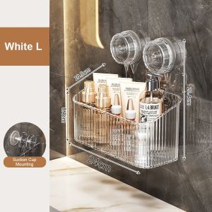 INNEED 1Pcs No Punching Suction Cup Storage Rack Hanging Multifunctional Drainage Rack Durable 10/18/24cm Cosmetics Organizer Kitchen Bathroom Accessory