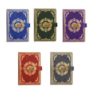LIVELYN PU Combination Lock Notebook Lined Pages Vintage Style Embossed Cover  Pen Loop Locking Journal Personal Journaling