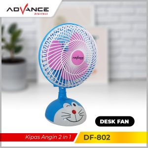 ADVANCE DF-802 Kipas Angin 2 in 1 Stand Fan & Wall Fan Motif Doraemon Ukuran 8Inch + Celengan Doraemon + 2 Kecepatan + Berputar Kiri Kanan ADVANCE DF-802 - BERGARANSI
