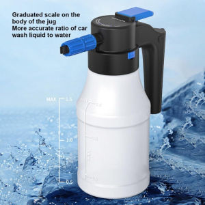 1.5L Large Electric Car Wash Foam Electric Pump Foam Sprayer High Pressure Car Wash Spray Bottle 7.4V 3000mAh for 6 Cars Trucks Gardening House Cleaning