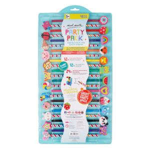 Mont Marte 24 Color Cute Creative Color Pencil Set Cartoon Eraser Coloured Pencil 48 Piece Set Suitable for Children and Students Gifts