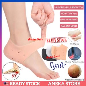 💥READY STOCK💥 2pcs Feet Care Socks Ankle Silicone Gel Heel Cup Moisturizing Gel Heel Socks with Hole Cracked Foot Skin Care Protectors Foot Care Tool Pelapik Kasut Lembut Gel Kesihatan Kulit Tumit Kaki Merekah Pecah Bengkak Sakit