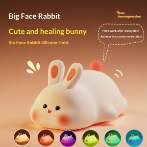 Cute and Funny LED Touch Silicone Night Light Eye Protection Rechargeable Sleep Bedside Lamp Kids Birthday Gift