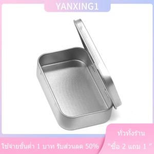 [COD] CHENJ กล่องดีบุกขนาดเล็กที่ว่างเปล่าทรงสี่เหลี่ยมผืนผ้าโลหะกล่องใส่ลูกกวาดแบบกดภาชนะบรรจุแบบมีบานพับกล่องเก็บของขนาดเล็ก