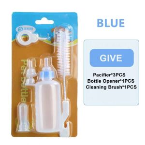 5pcs/set Pet Feeding Milk Bottle Kitten Puppy Young Rabbit Nursing Water Milk Bottle Set Pet Nursing Feeding Bottle