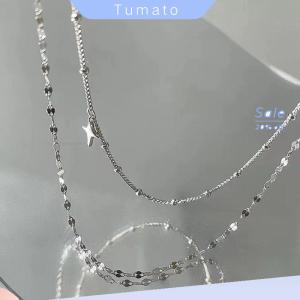 Tumato Fashion Women Cross Pendant Necklace Boho Double Layered Necklace for Women Girl Double Layer Chain Necklace Punk Party Jewelry