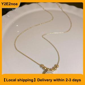 【Local shipping】 Elegant Delicate Pearl Pendant Clavicle Necklace for Women Unique Design Fashion Girl Jewelry Everyday Birthday Party Gift