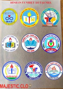 Hình ủi ép nhiệt-hình in áo-Logo Sticker đồng phục trường học ủi áo tại nhà-công nghệ in pet chuyển nhiệt ủi trực tiếp bằng bàn ủibàn làmáy ép nhiệt-không bong chóc-rất đẹp-MJESTIC.CLO-LUCK