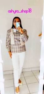 ATASAN BLOUSE KEMEJA KANTOR BAHAN KATUN FREE VEST RAJUT IMPORT WANITA