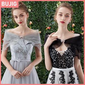 BUJIG ชุดเดรสคลุมไหล่สีทึบยักไหล่สำหรับงานเลี้ยงตอนเย็นสำหรับงานแต่งงานงานแต่งงานที่คลุมไหล่น้ำหนักเบา