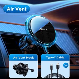 Magnetic Car Phone Holder Wireless Charger For  15 14 13 Pro Max Fast Charging Car Charger Holder With Blue Light