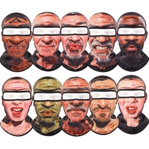 ZEIIE Quick Dry Funny Face Breathable Sun Protection Full Face Headwear Stylish Realistic Face Design Realistic Balaclava Skiing