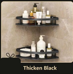 DOUBLE WINNER Corner Shelf without Drilling Rustproof Space Aluminum Shower Storage Rack Shampoo Holder Bathroom Accessories-BR118