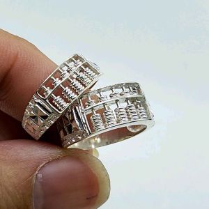 (1 pc)Original 925 silve rings abacus cincin perak 925 sempoa