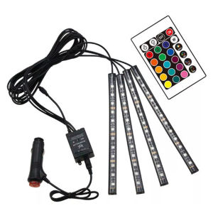 สายไฟ LED กันน้ำ 12x4 ชิ้นไฟรถยนต์โคมไฟประดับนีออนกันน้ำตกแต่งด้วยรีโมทคอน พร้อมรีโมทคอนโทรลไร้สาย