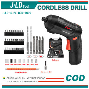 JLD 4.2VF Cordless Screwdriver Tool Kit 47PCS Rechargeable Electric Screwdriver Drill Driver Set
