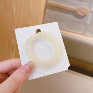 Pengikat Rambut Spiral Comel ✨ Phone Cord Hair Band Telephone Wire Hair Tie Milk Tea Color Elastic Accessories