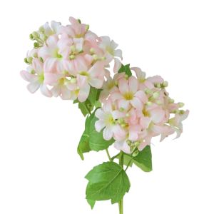 INVADER 2 Heads Artificial Hydrangea Silk Cloth Green Leaves Artificial Snowball Branch High Quality Realistic Simulation Flowers Hotel Decoration