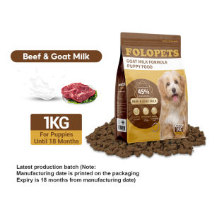 FOLOPETS Puppy Dog Dry Food Puppy Beef & Goat Milk Flavor 1kg Collection Puppies Dogs Foods ﻿