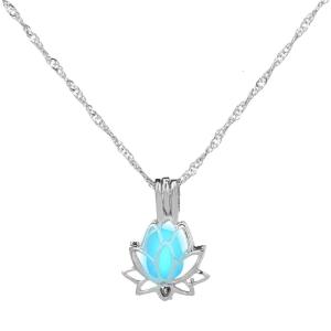 Unique Lotuses Night Necklace Comfortable Wear Necklace Pendant Necklace Alloy Texture Suitable for Trendy Women Present
