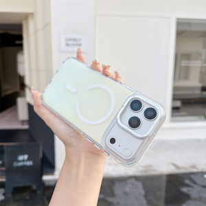 Metal Camera Border Discolour Phone Case For iPhone 18 Pro Max 17 Air 16 Plus 15 14 14 12 11 for MagSafe Wireless Charging Cover