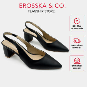 Giày cao gót slingback Erosska thời trang nữ kiểu dáng basic màu đen - EH015