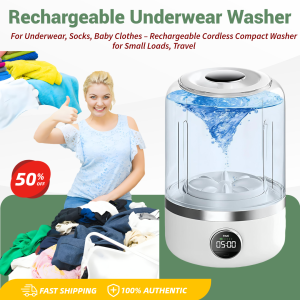 Portable Mini Washing Machine Cordless Upgraded Underwear Washer Rechargeable Laundry Cup for Socks Bras Baby Clothes