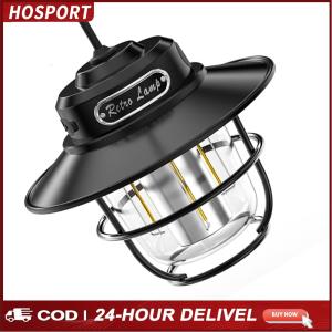 LED Tent Light Vintage 200LM Portable Camping Light Stepless Dimming Type-C USB Rechargeable for Hiking Fishing Emergency
