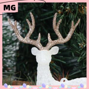 【Magical House】[ New Hot Fashion] Deer Christmas Forest Elk White Flash Dessert Table Decor for Home